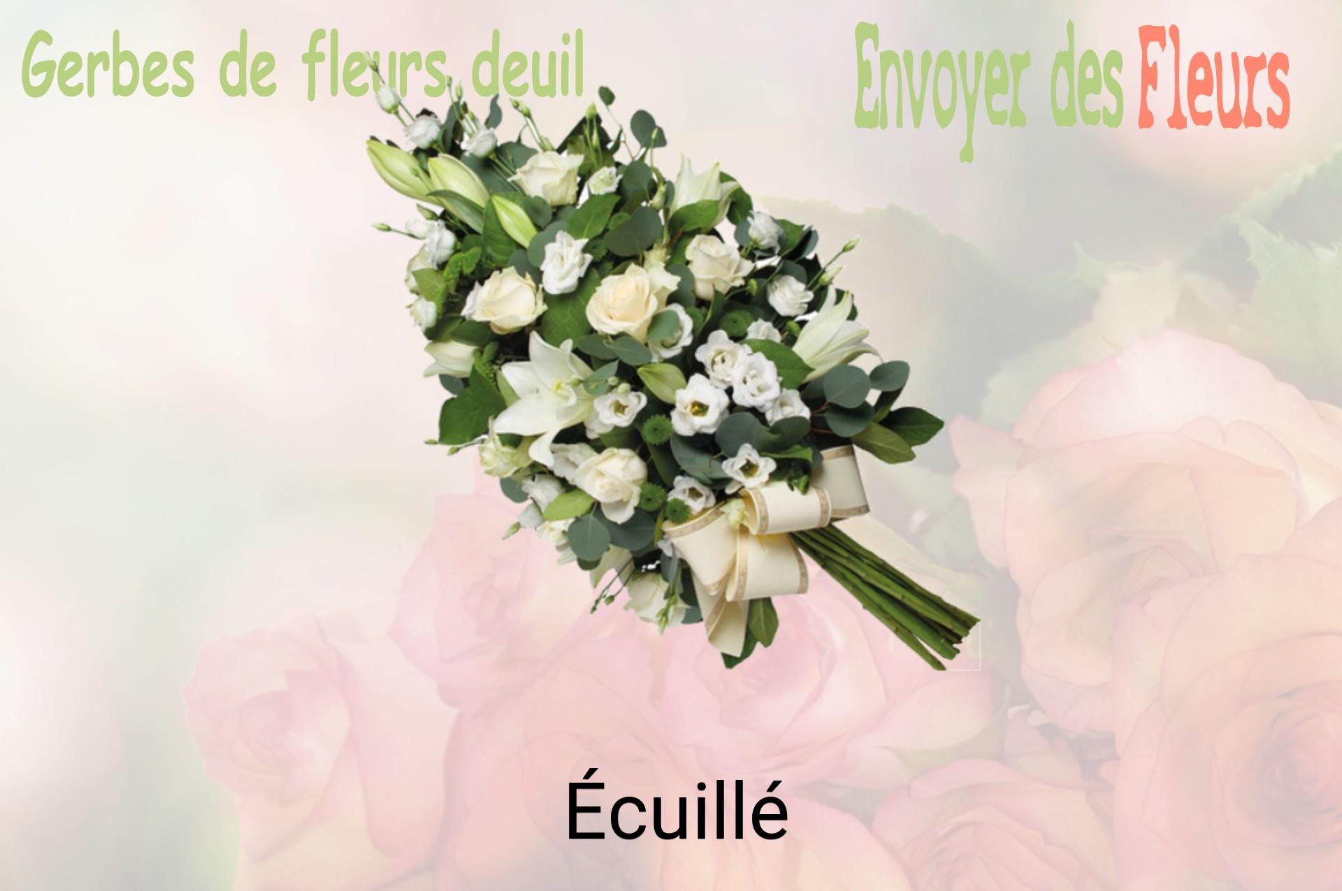 Gerbe de fleurs de deuil livrée à Écuillé